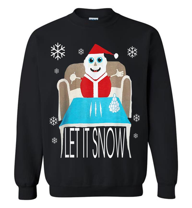 Front Print Sweatshirt for Men and Woman. Coca.INES Santa Sweater Let It Snow Christmas Sweatshirt