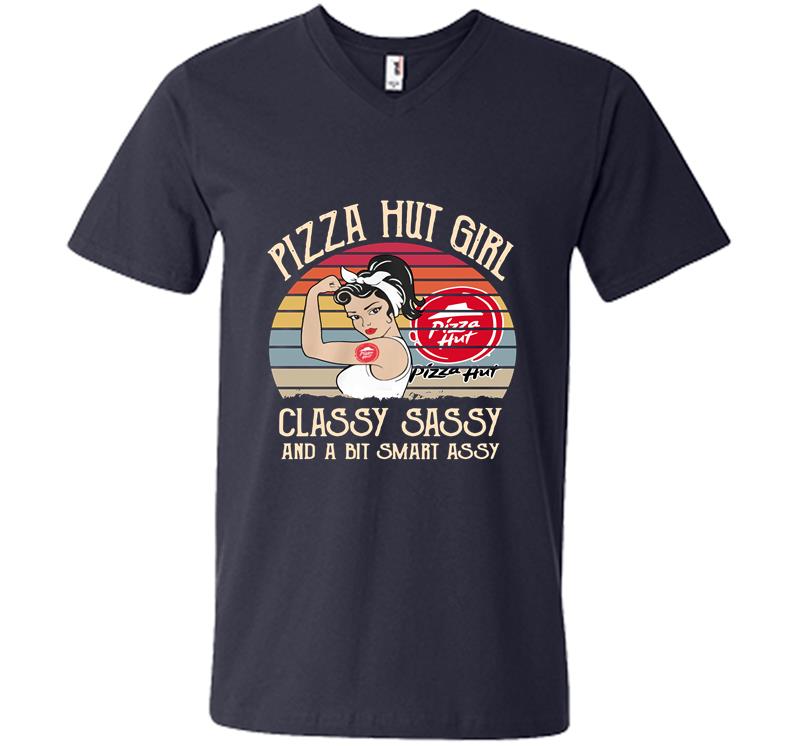 Pizza Hut Girl Vintage V-neck T-shirt - InkTee Store
