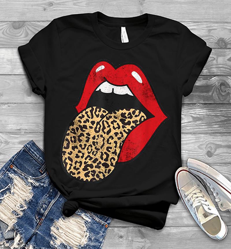 Red Lips Leopard Tongue Cheetah Animal Print Trendy Graphic Sweatshirt