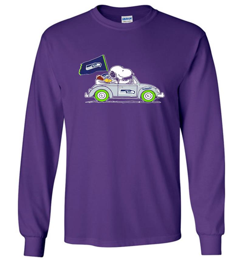 Snoopy driver Jeep Seattle Seahawks Long Sleeve T-shirt - InkTee Store