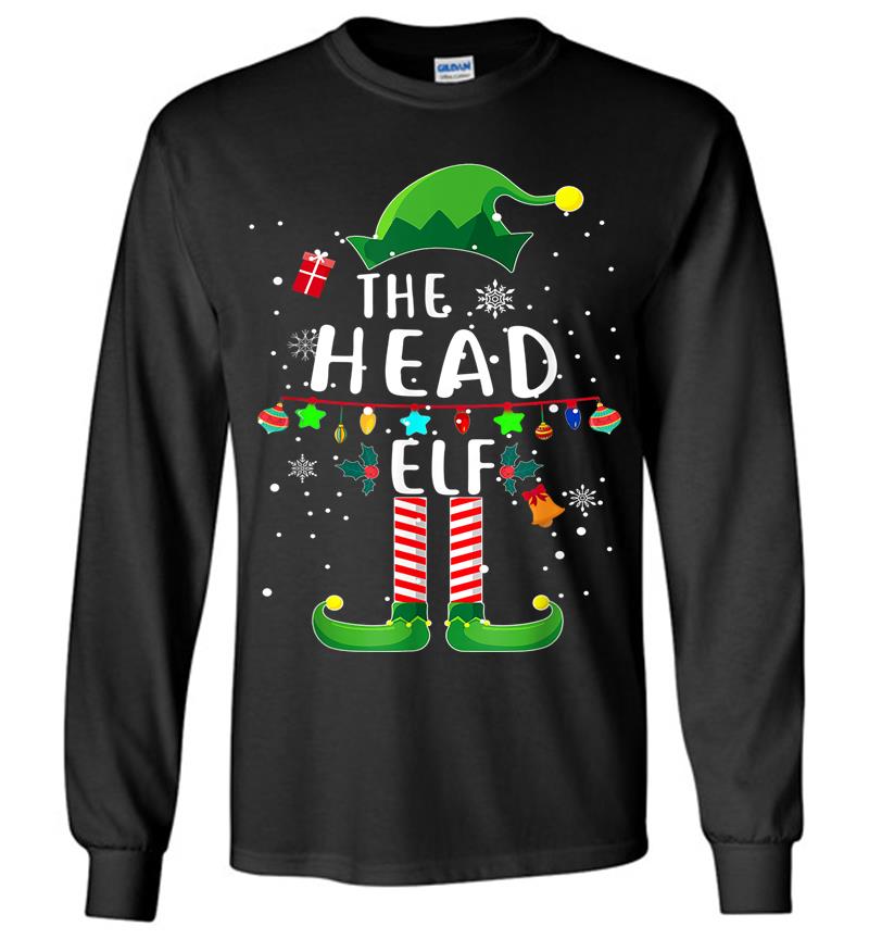 Download The Head Elf Matching Family Group Christmas Party Pajama Long Sleeve T Shirt