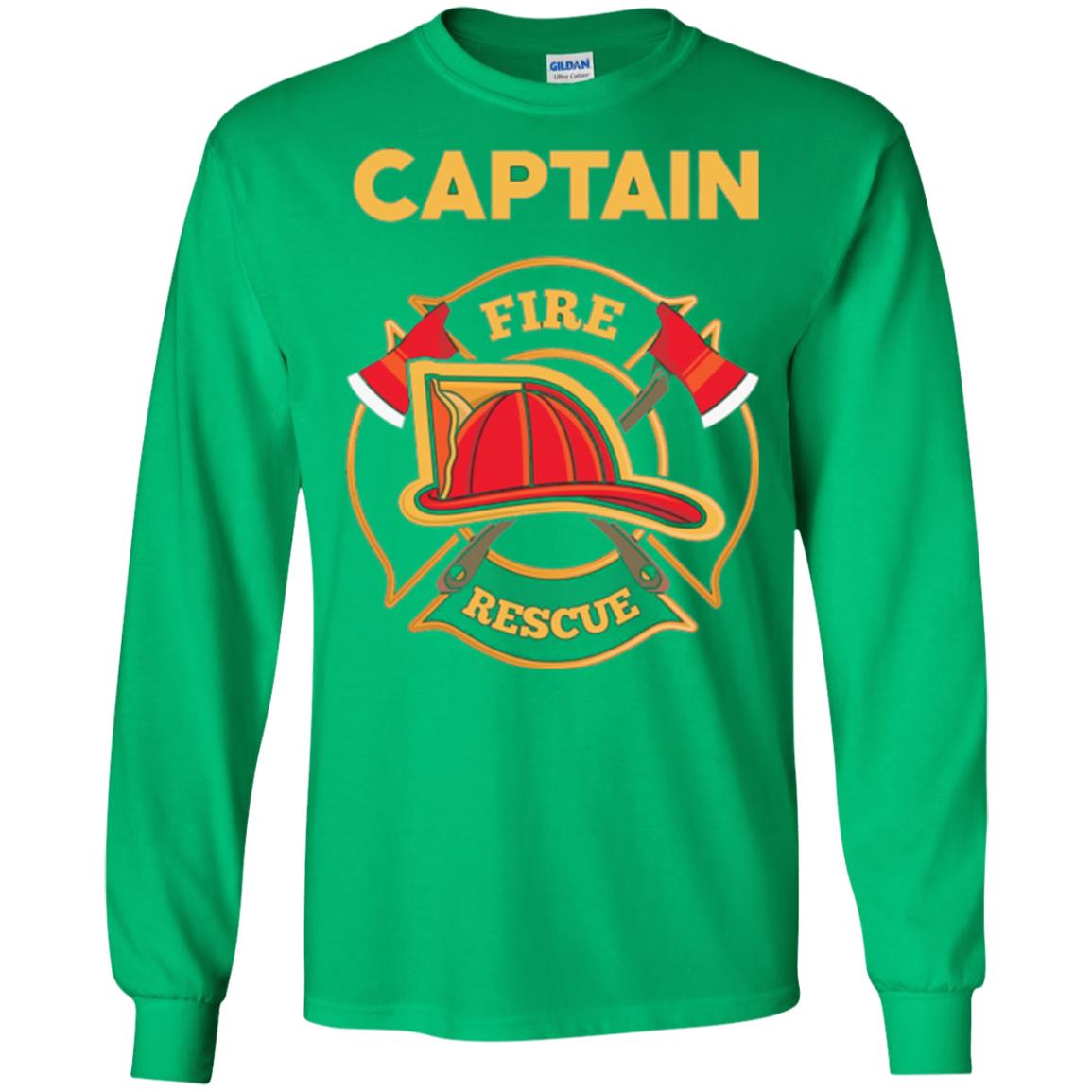 Fire Rescue Captain Department Firefighters Firemen Long Sleeve T Shirt 