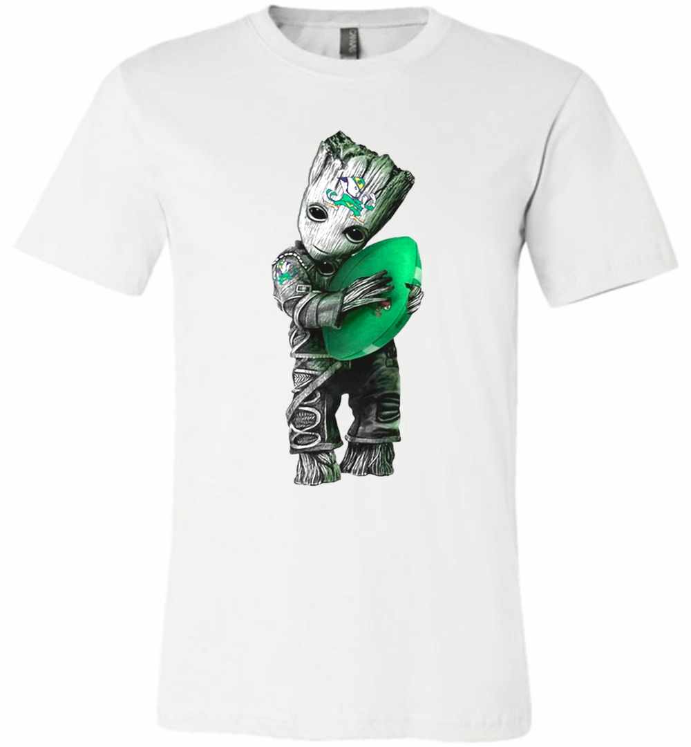 Baby Groot hug Notre Dame Fighting Irish Premium T-shirt