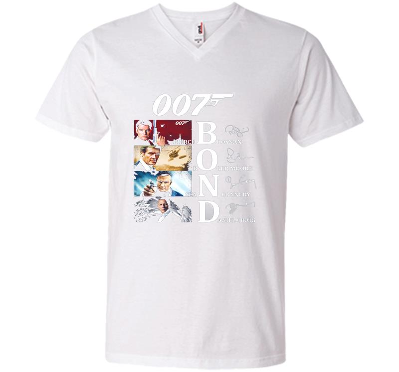 Inktee Store - 007 Bond Evolution Signature V-Neck T-Shirt Image
