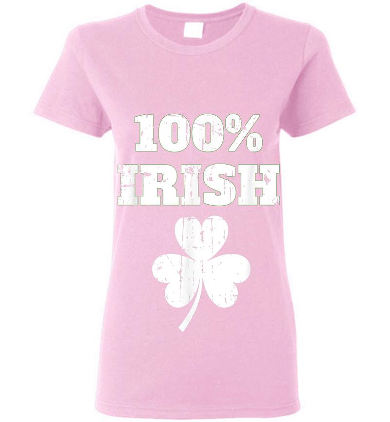 Inktee Store - 100% Irish Vintage Retro St Patricks Day Womens T-Shirt Image