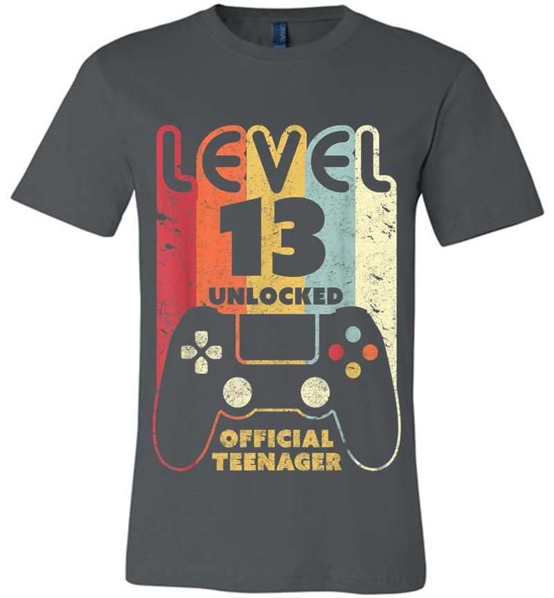 13Th Birthday . Level 13 Unlocked, Official Nager Premium T-Shirt