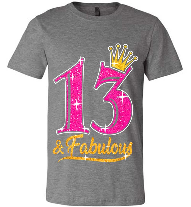 Inktee Store - 13Th Birthday Princess Girl 13 &Amp; Fabulous Official Nager Premium T-Shirt Image