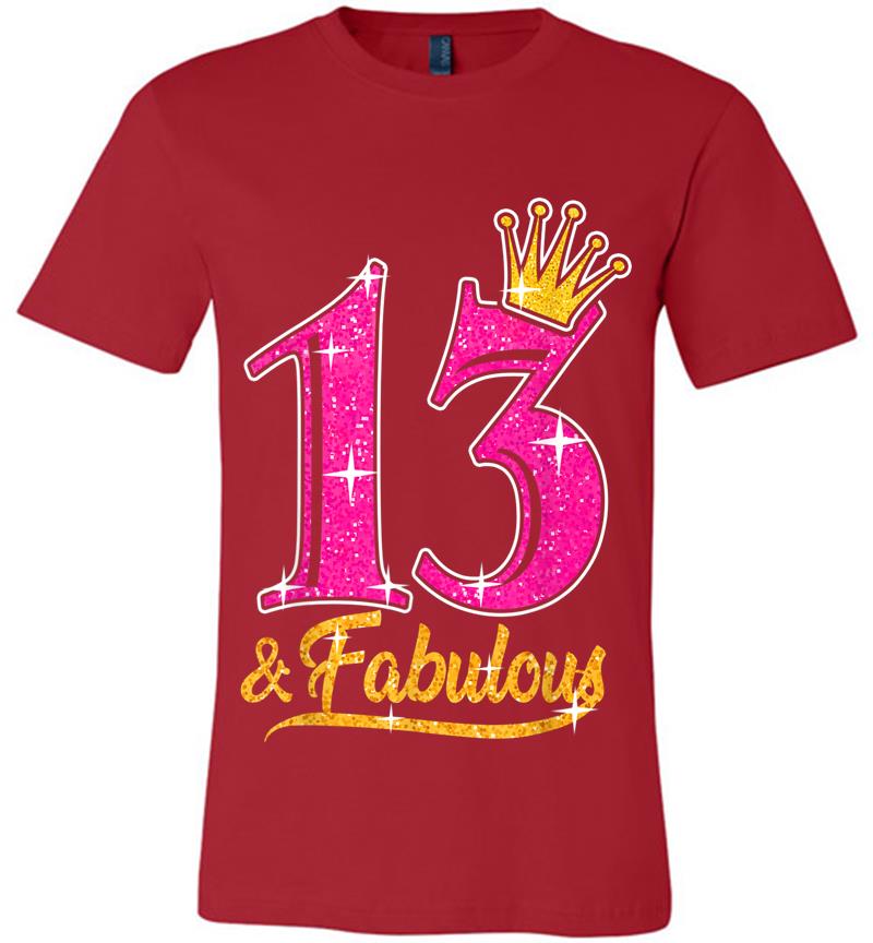 Inktee Store - 13Th Birthday Princess Girl 13 &Amp; Fabulous Official Nager Premium T-Shirt Image