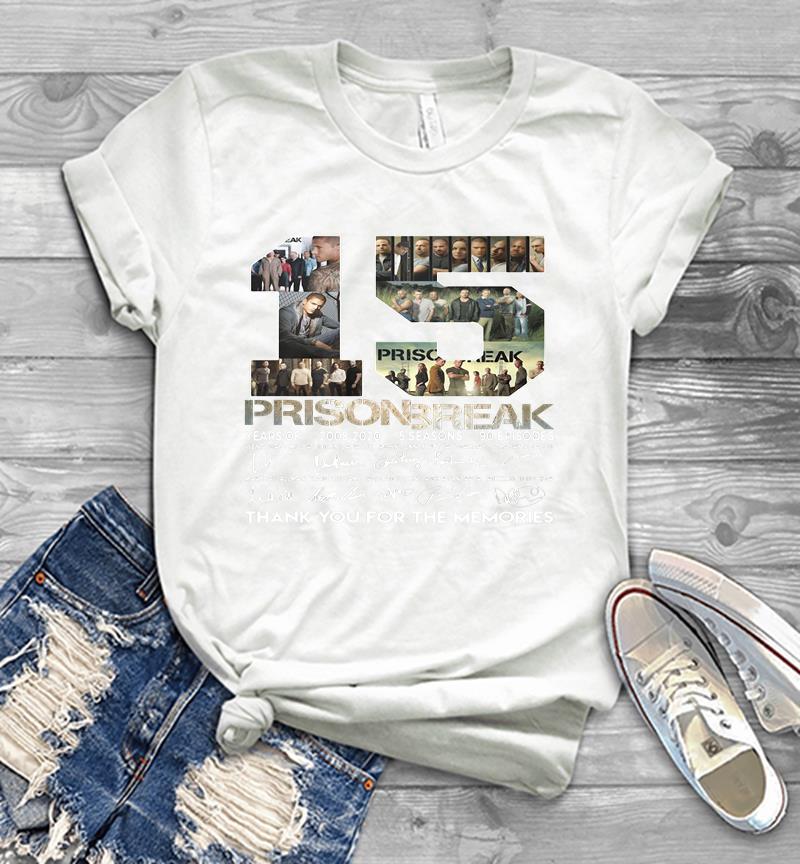 Inktee Store - 15Th Years Of Prison Break 2005-2020 Signature Thank You For The Memories Mens T-Shirt Image