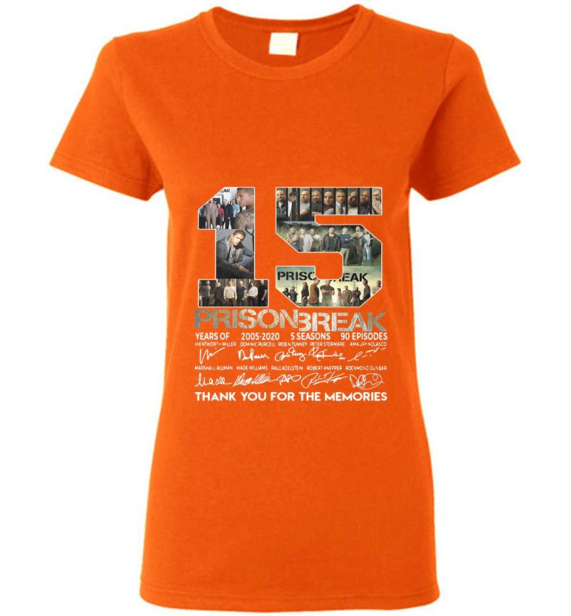 Inktee Store - 15Th Years Of Prison Break 2005-2020 Signature Thank You For The Memories Womens T-Shirt Image