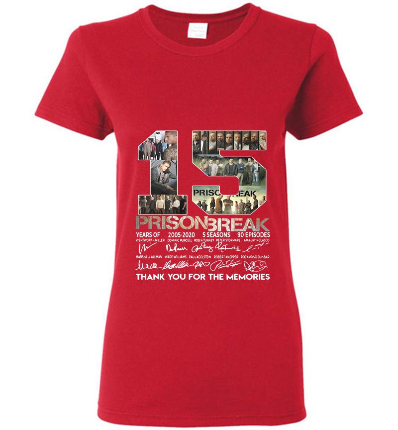 Inktee Store - 15Th Years Of Prison Break 2005-2020 Signature Thank You For The Memories Womens T-Shirt Image