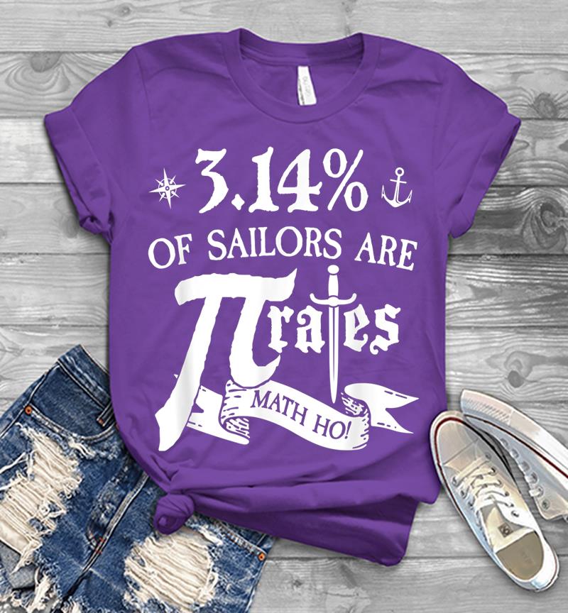 Inktee Store - 3.14% Of Sailors Are Pirates Funny Math Geek Pi Day Mens T-Shirt Image