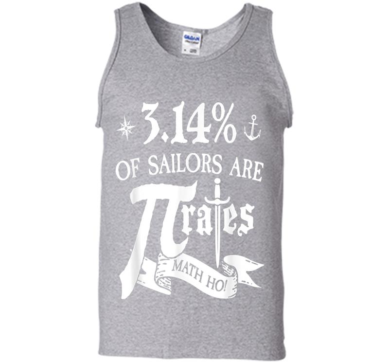 Inktee Store - 3.14% Of Sailors Are Pirates Funny Math Geek Pi Day Mens Tank Top Image