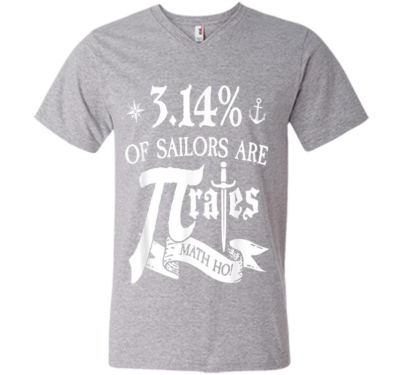 Inktee Store - 3.14% Of Sailors Are Pirates Funny Math Geek Pi Day V-Neck T-Shirt Image