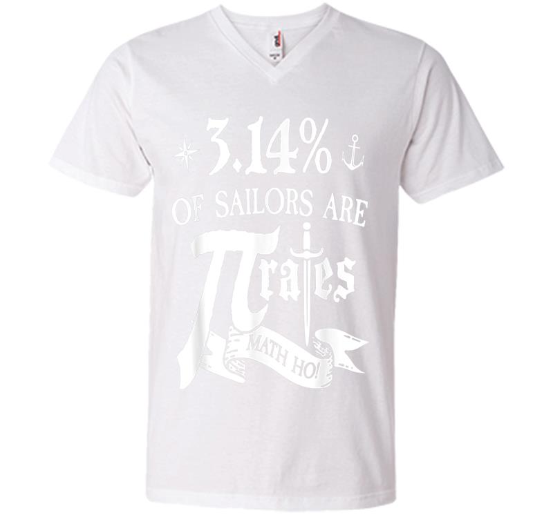Inktee Store - 3.14% Of Sailors Are Pirates Funny Math Geek Pi Day V-Neck T-Shirt Image