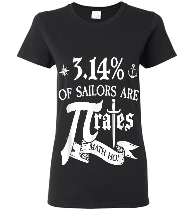3.14% Of Sailors Are Pirates Funny Math Geek Pi Day Womens T-Shirt