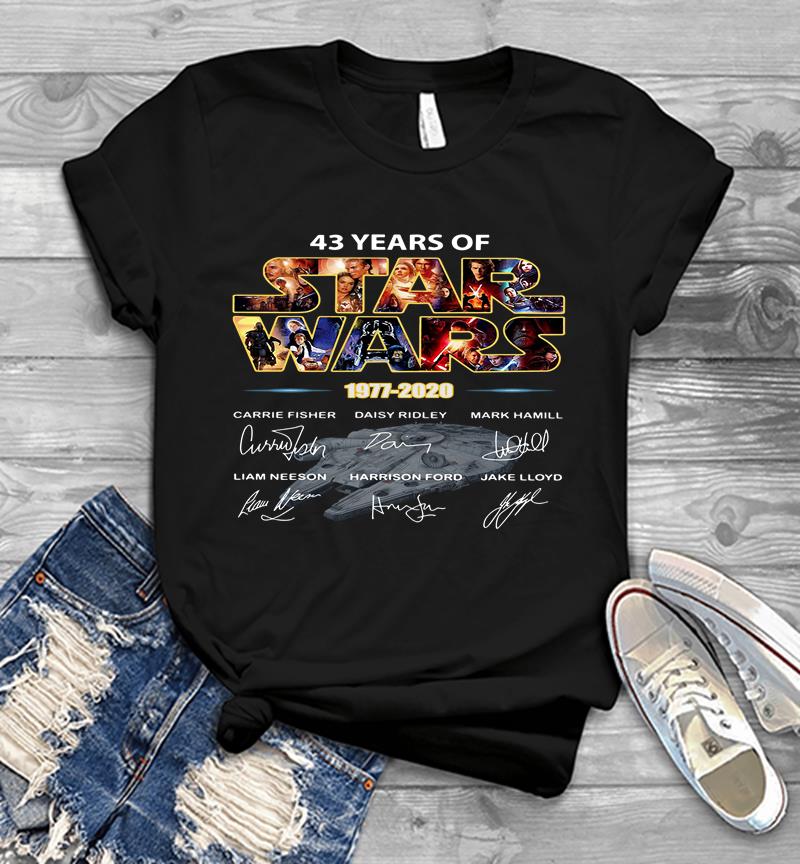 43rd Years Of Star Wars 1977-2020 Carrie Fisher Signature Mens T-shirt