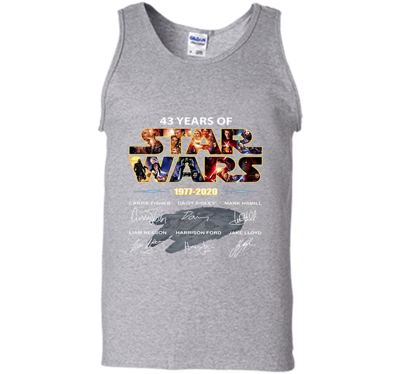 Inktee Store - 43Rd Years Of Star Wars 1977-2020 Carrie Fisher Signature Mens Tank Top Image