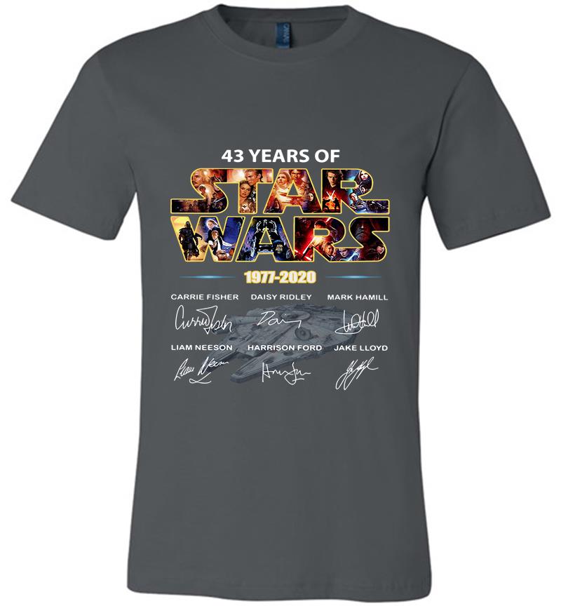 43rd Years Of Star Wars 1977-2020 Carrie Fisher Signature Premium T-shirt