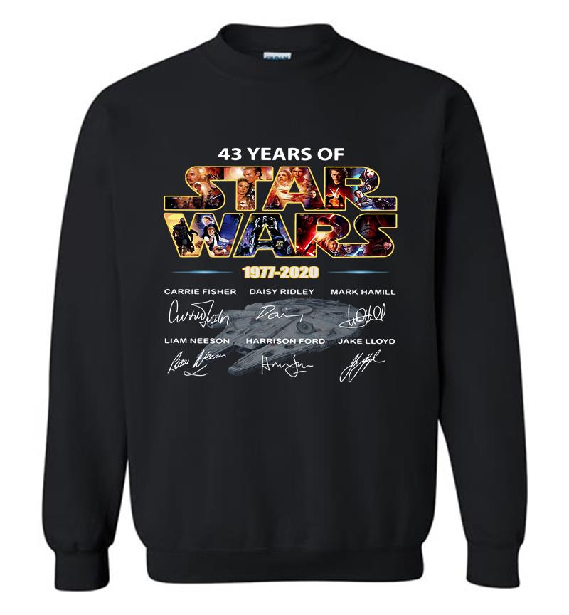 43Rd Years Of Star Wars 1977-2020 Carrie Fisher Signature Sweatshirt