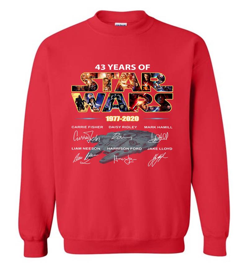 Inktee Store - 43Rd Years Of Star Wars 1977-2020 Carrie Fisher Signature Sweatshirt Image