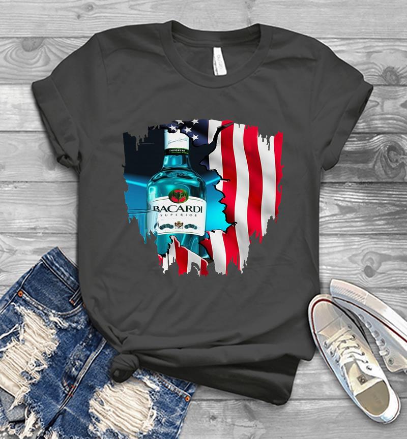 Inktee Store - 4Th Of July Independence Day Bacardi Superior Wine Mens T-Shirt Image