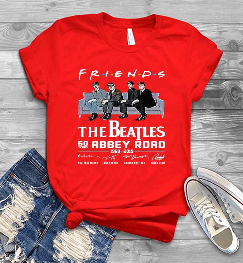 Inktee Store - 50Th Abbey Road Years The Beatles Friends Tv Show 1969-2019 Signature Mens T-Shirt Image