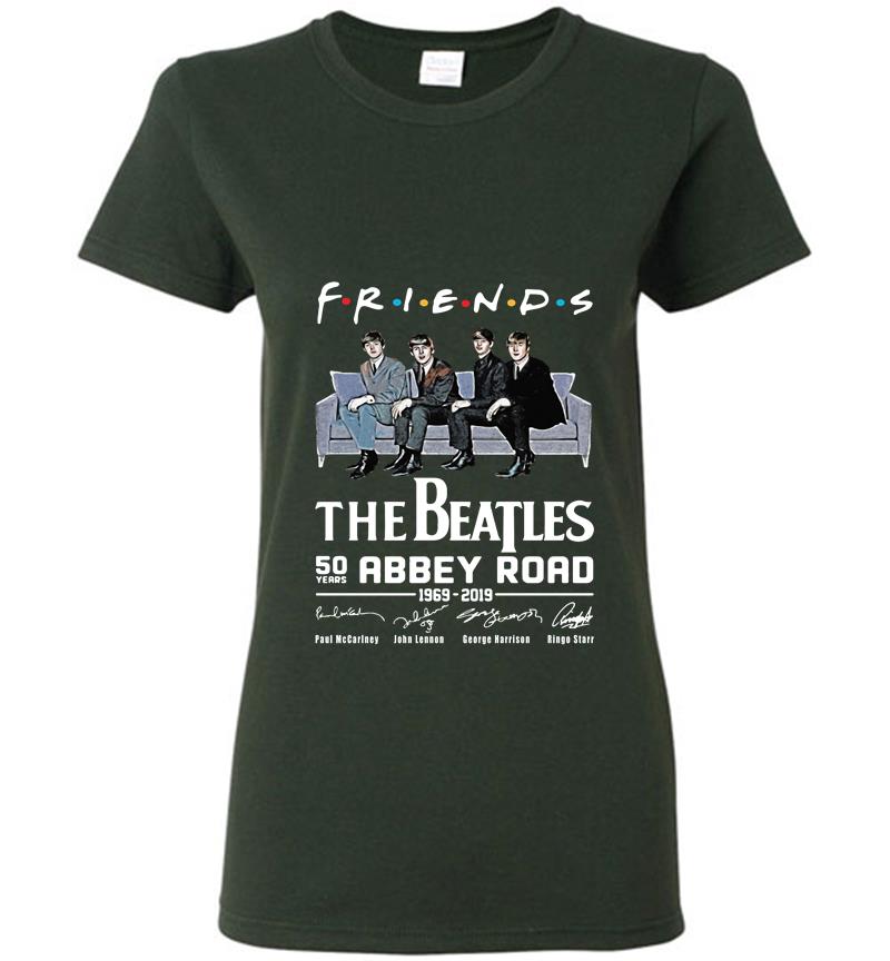 Inktee Store - 50Th Abbey Road Years The Beatles Friends Tv Show 1969-2019 Signature Womens T-Shirt Image