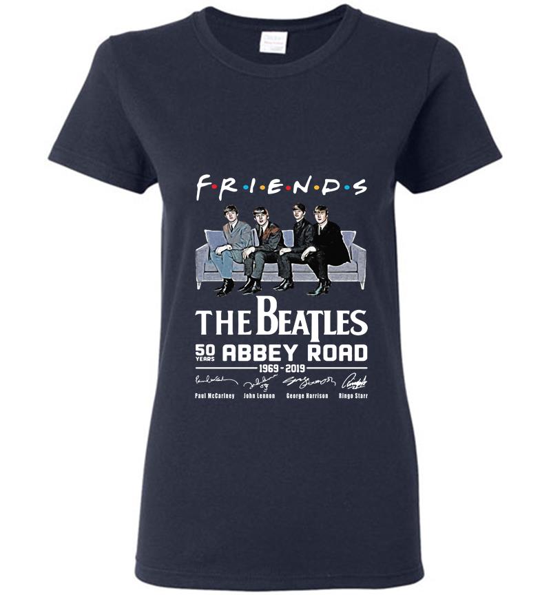 Inktee Store - 50Th Abbey Road Years The Beatles Friends Tv Show 1969-2019 Signature Womens T-Shirt Image