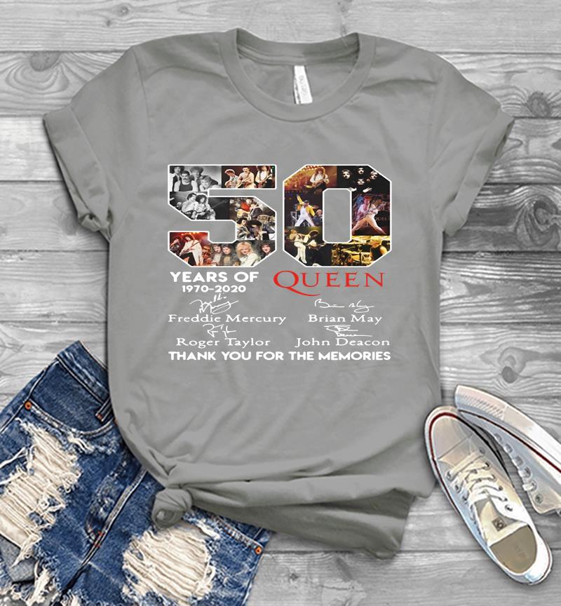 Inktee Store - 50Th Years Of Queen Band 1970-2020 Signature Thank You For The Memories Mens T-Shirt Image