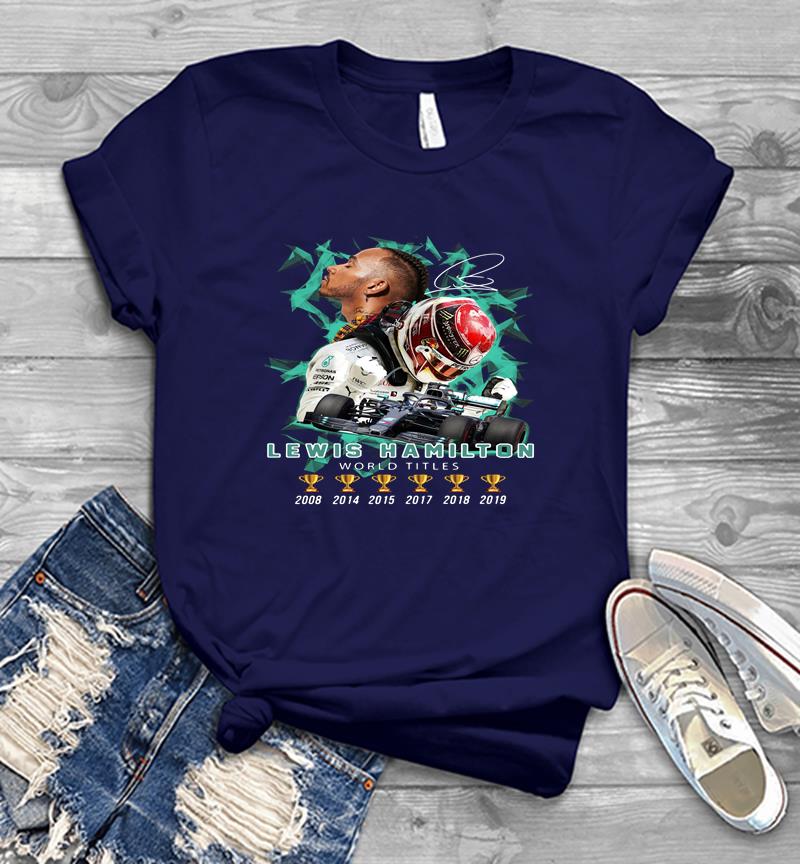 Inktee Store - 6Th Champions Lewis Hamilton World Titles Mens T-Shirt Image