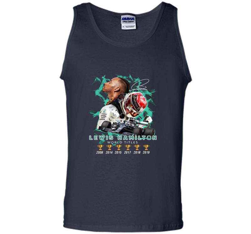 Inktee Store - 6Th Champions Lewis Hamilton World Titles Mens Tank Top Image