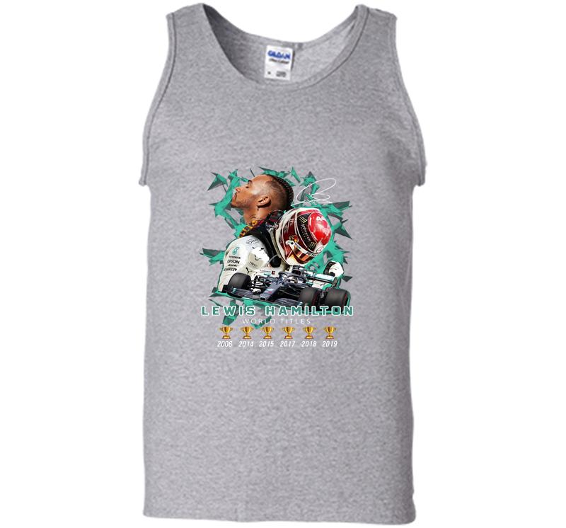 Inktee Store - 6Th Champions Lewis Hamilton World Titles Mens Tank Top Image