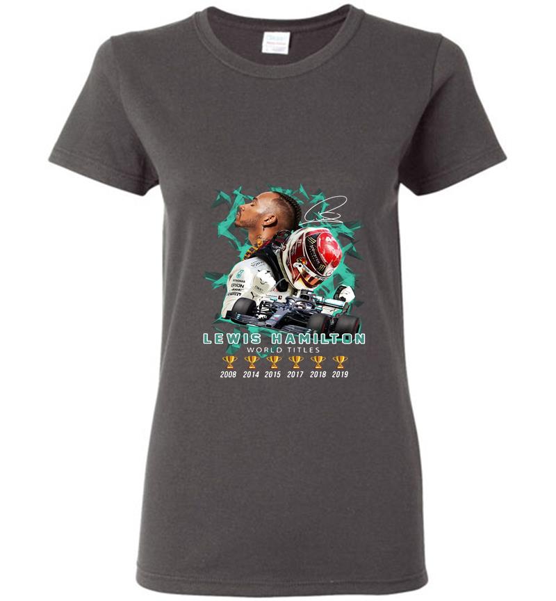 Inktee Store - 6Th Champions Lewis Hamilton World Titles Womens T-Shirt Image