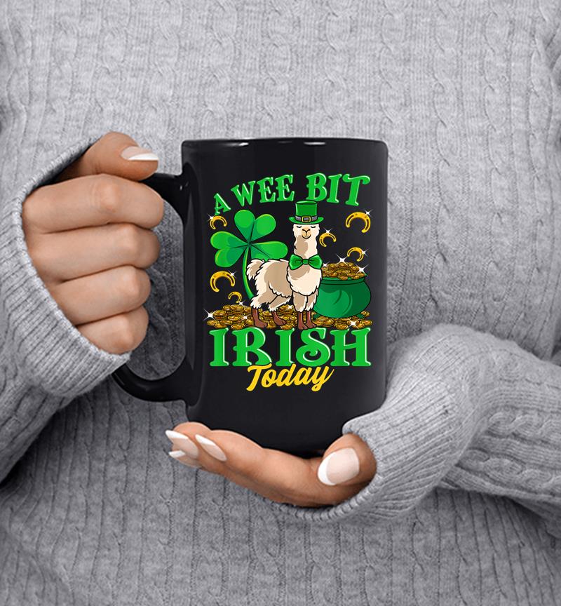 A Wee Bit Irish Today Llama Leprechaun St Patricks Day Mug