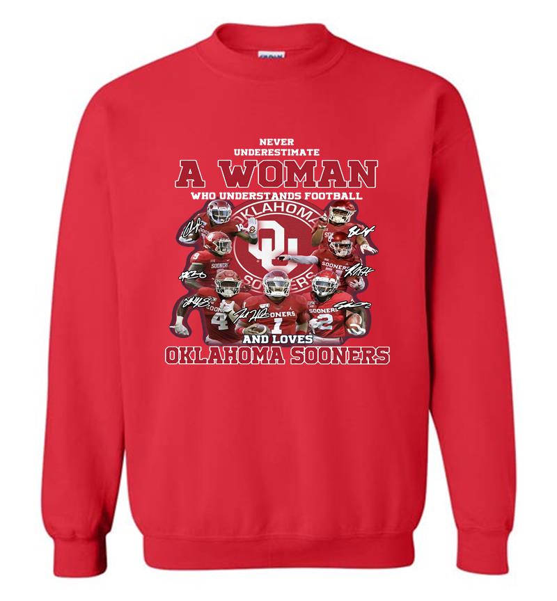 Inktee Store - A Woman Who Understands Football And Loves Oklahoma Sooners Signature Sweatshirt Image