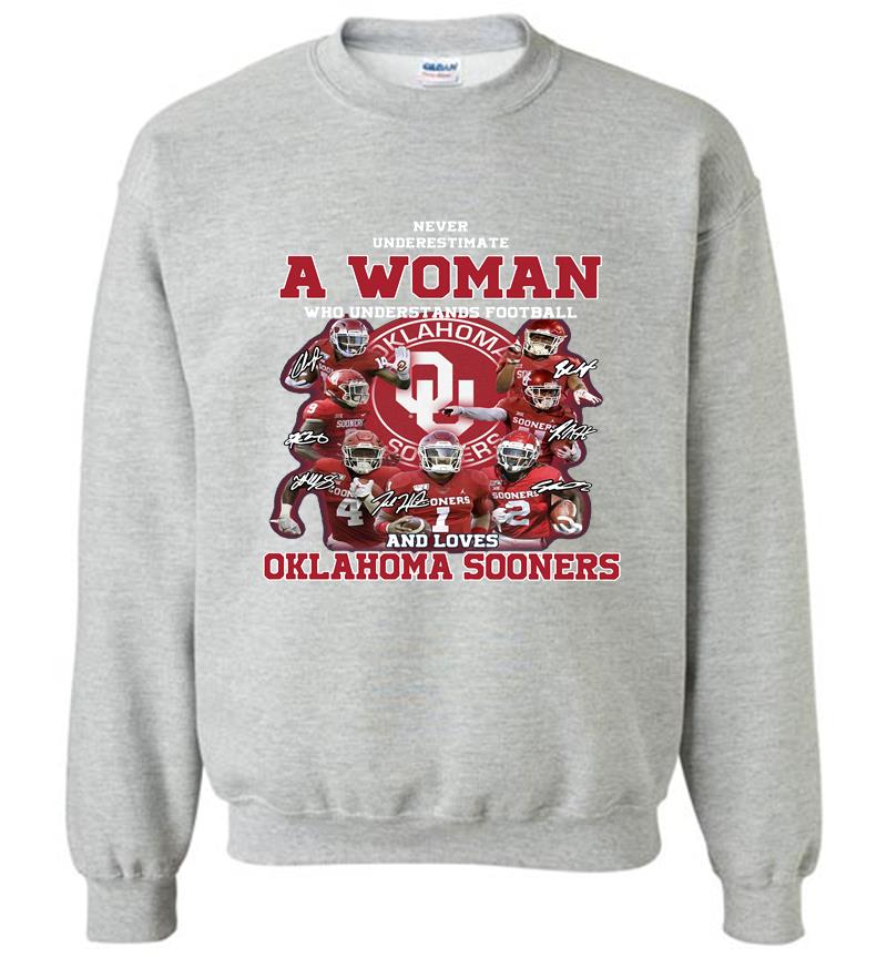 Inktee Store - A Woman Who Understands Football And Loves Oklahoma Sooners Signature Sweatshirt Image