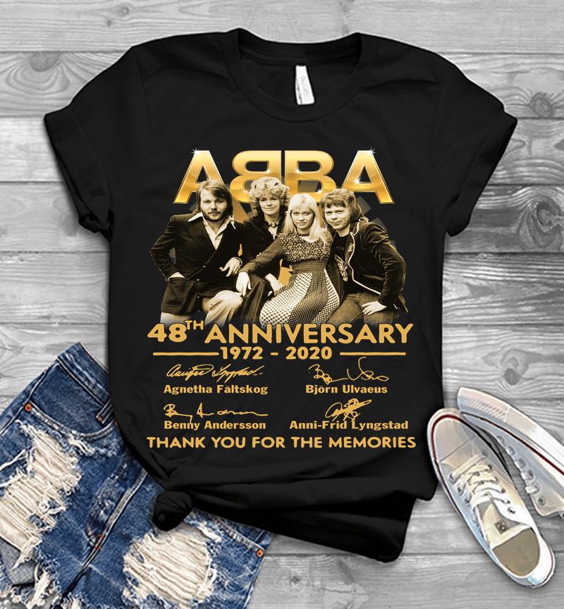 Abba Pop Band 48th Anniversary 1972-2020 Signature Thank You For The Memories Mens T-shirt