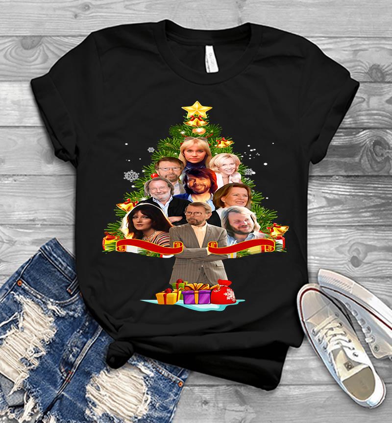 Abba Pop Band Christmas Tree Mens T-shirt