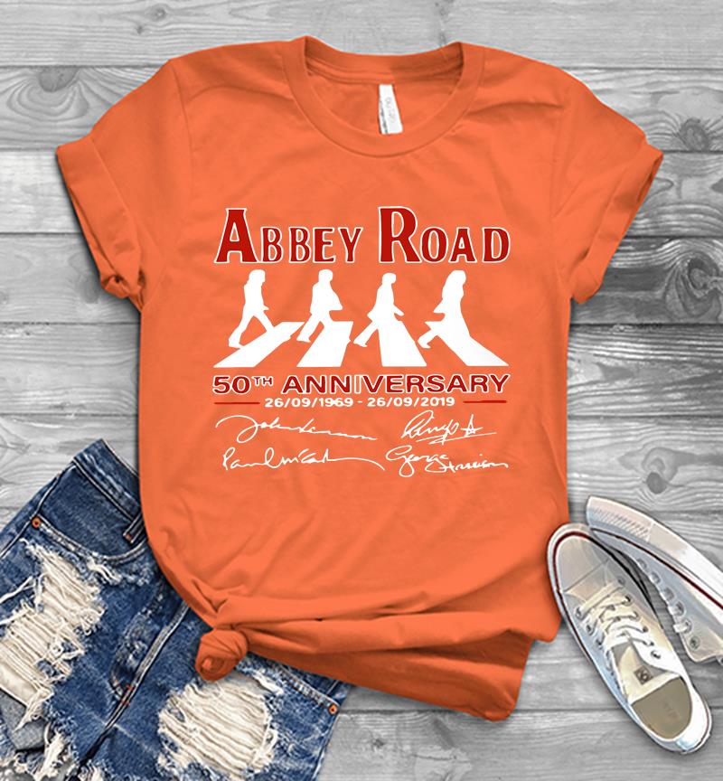 Inktee Store - Abbey Road 50Th Anniversary 1969-2019 Signature Mens T-Shirt Image