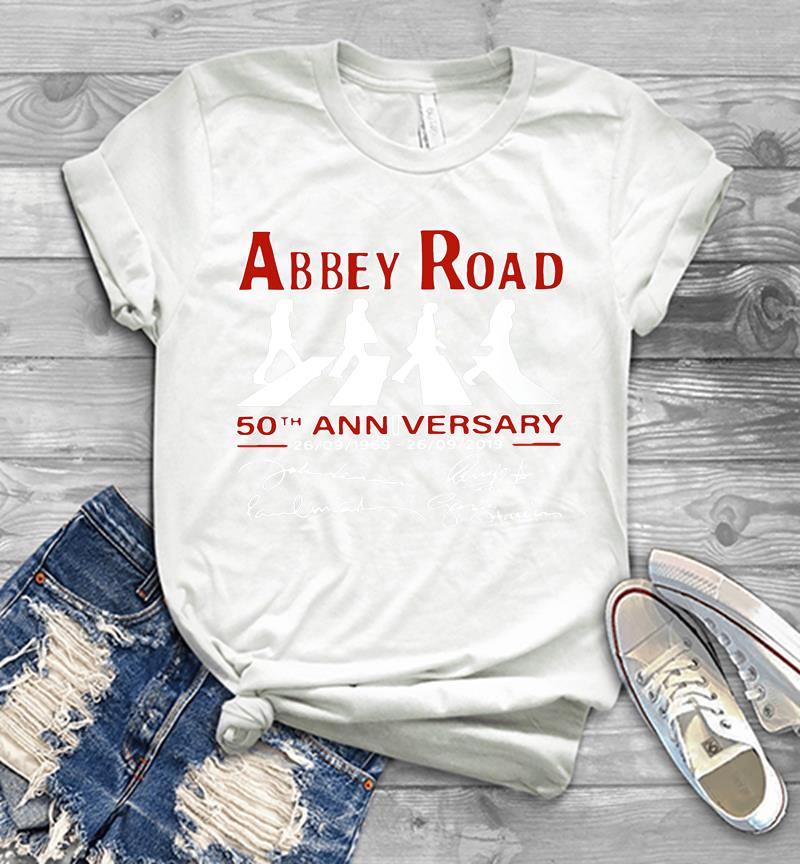 Inktee Store - Abbey Road 50Th Anniversary 1969-2019 Signature Mens T-Shirt Image