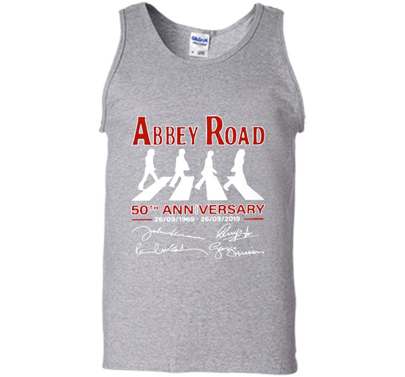 Inktee Store - Abbey Road 50Th Anniversary 1969-2019 Signature Mens Tank Top Image