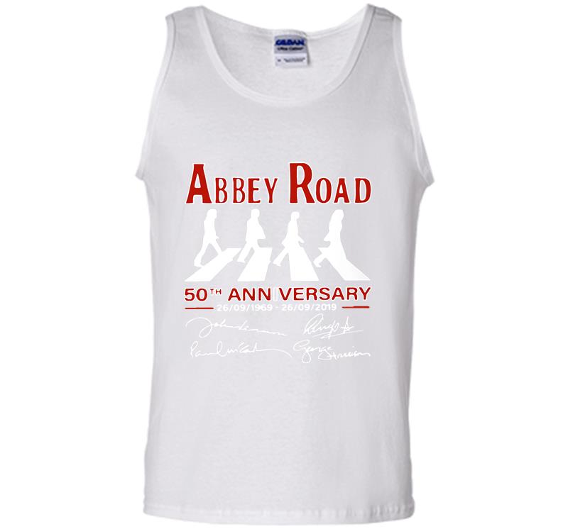 Inktee Store - Abbey Road 50Th Anniversary 1969-2019 Signature Mens Tank Top Image