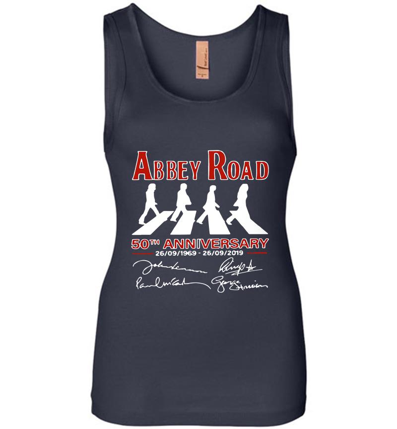 Inktee Store - Abbey Road 50Th Anniversary 1969-2019 Signature Womens Jersey Tank Top Image