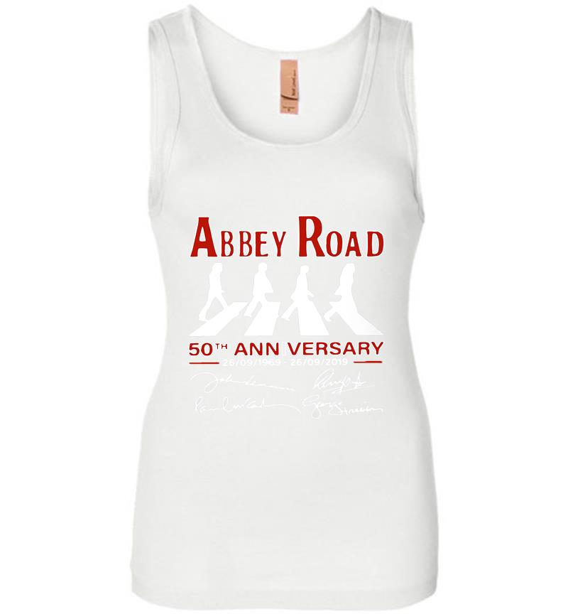 Inktee Store - Abbey Road 50Th Anniversary 1969-2019 Signature Womens Jersey Tank Top Image