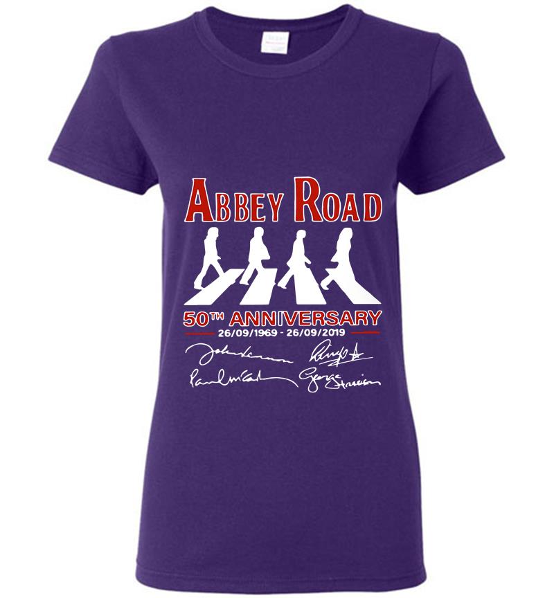 Inktee Store - Abbey Road 50Th Anniversary 1969-2019 Signature Womens T-Shirt Image