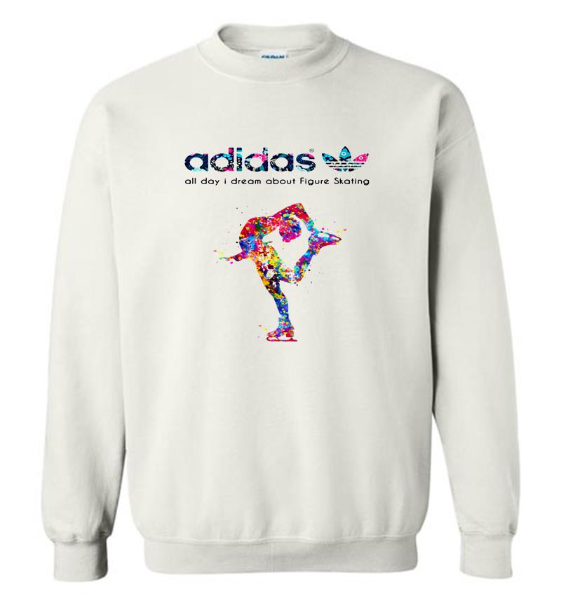 Inktee Store - Adidas Logo All Day I Dream About Figure Skating Sweatshirt Image