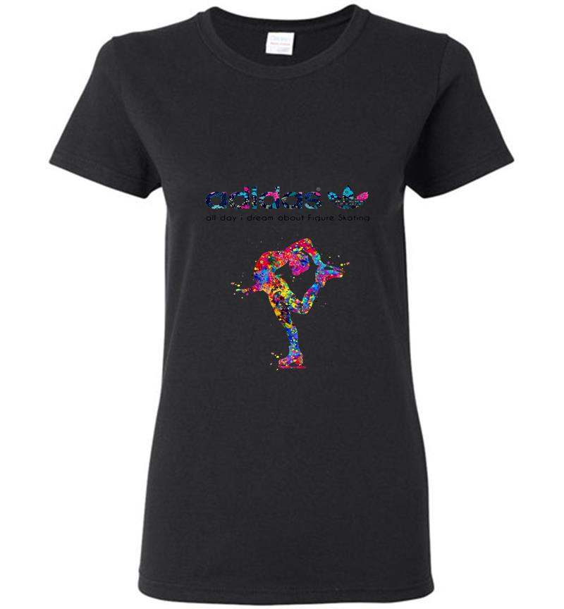 Adidas Logo All Day I Dream About Figure Skating Womens T-Shirt