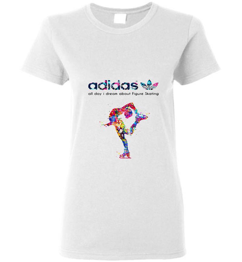 Inktee Store - Adidas Logo All Day I Dream About Figure Skating Womens T-Shirt Image