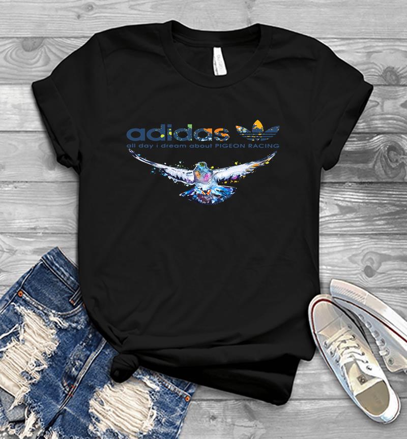 Adidas Logo All Day I Dream About Pigeon Racing Mens T-Shirt